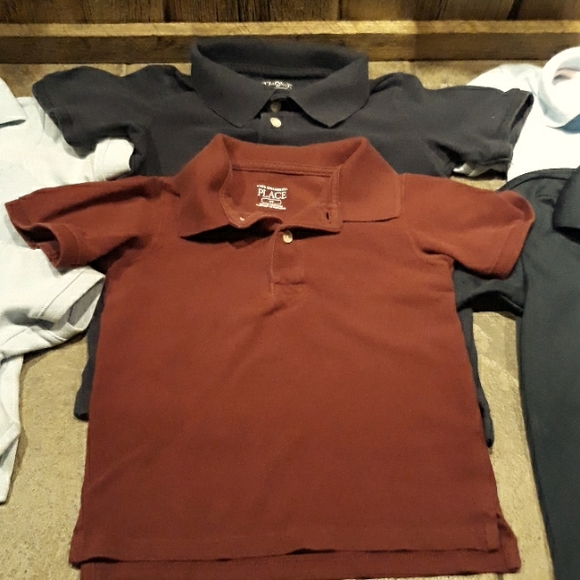 Kids Polo shirts / uniform shirts...size 4/5 lt.blue...dk.blue & maroon - Picture 2 of 7